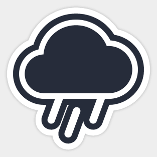 Minimal rain cloud weather Sticker